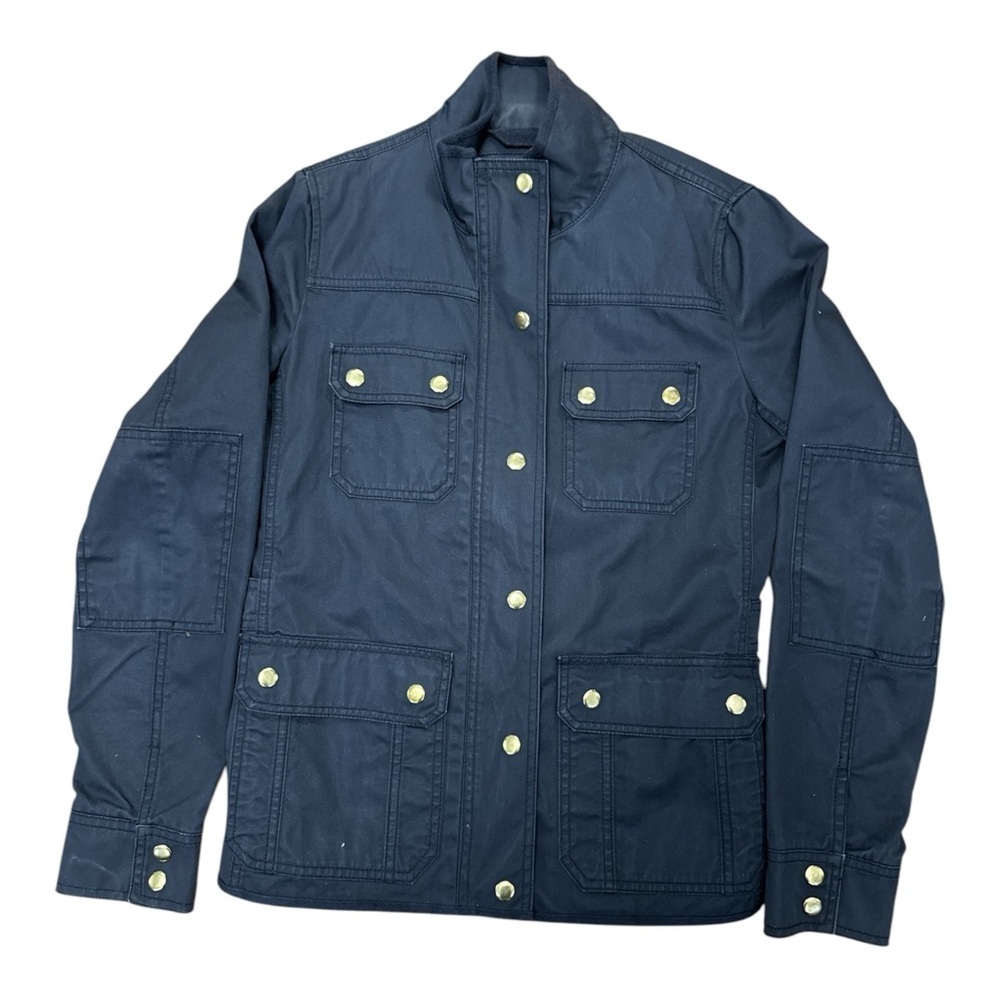 J Crew Gray Utility Jacket with Stand-Up Collar and Structured Design - Picture 2 of 5